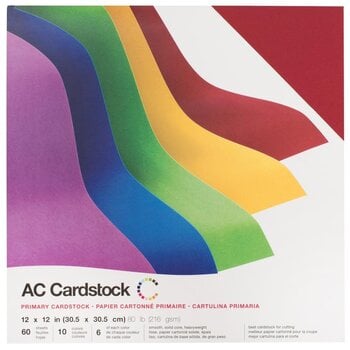 AMERICAN CRAFTS AMERICAN CRAFTS AC CARDSTOCK PRIMARIES 12X12 60PK