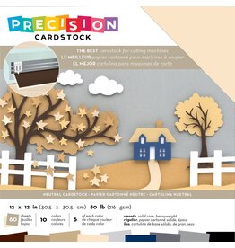 AMERICAN CRAFTS AMERICAN CRAFTS PRECISION CARDSTOCK NEUTRALS 12X12 60PK