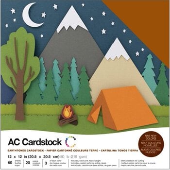 AMERICAN CRAFTS AMERICAN CRAFTS EARTHTONES CARDSTOCK 12X12 60PK