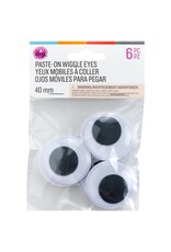 COUSINDIY COUSINDIY PASTE-ON BLACK WIGGLE EYES 40mm 6/PK