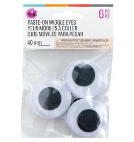 COUSINDIY COUSINDIY PASTE-ON BLACK WIGGLE EYES 40mm 6/PK