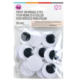 COUSINDIY COUSINDIY PASTE-ON BLACK WIGGLE EYES 30mm 12/PK
