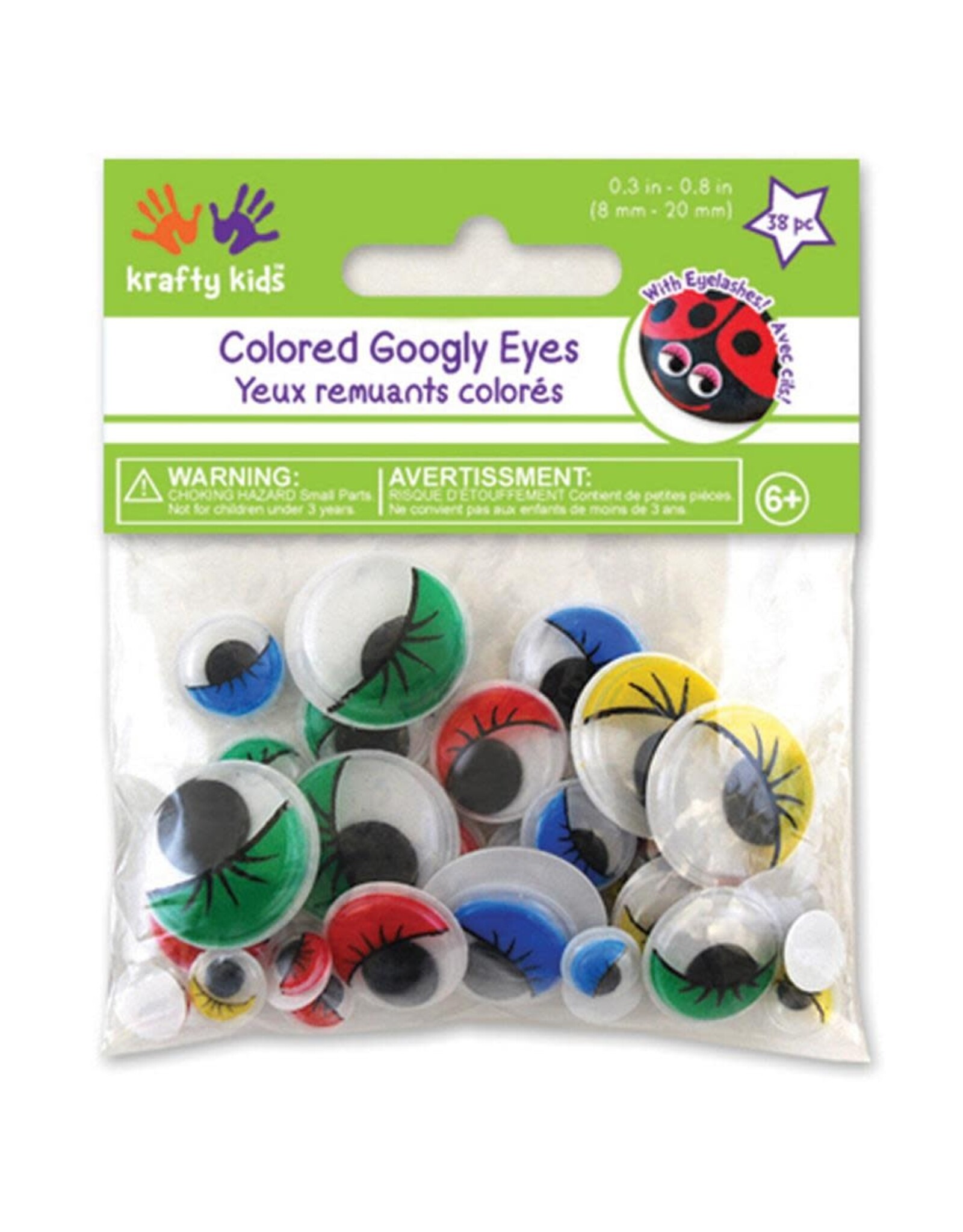 MULTICRAFT IMPORTS KRAFTY KIDS ASSORTED COLORED GOOGLY EYES