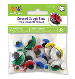 MULTICRAFT IMPORTS KRAFTY KIDS ASSORTED COLORED GOOGLY EYES
