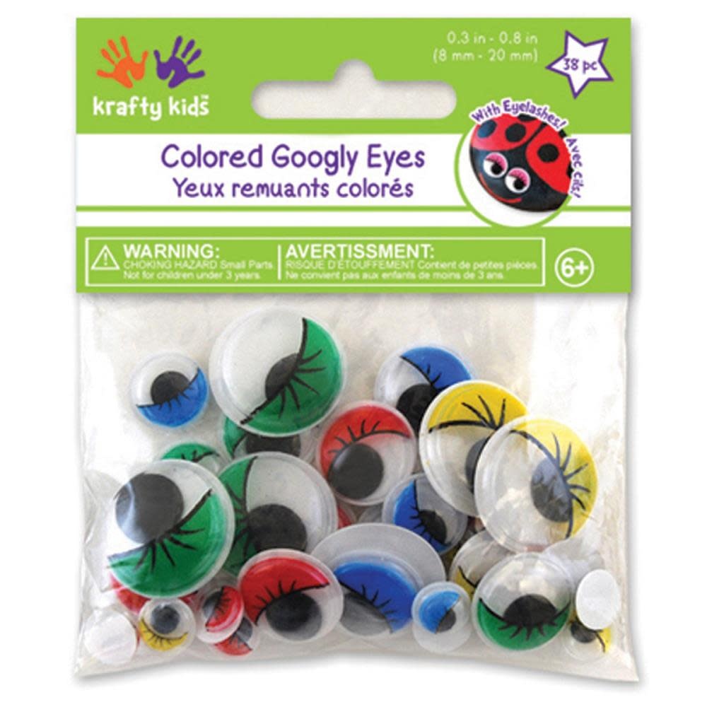 KRAFTY KIDS ASSORTED COLORED GOOGLY EYES