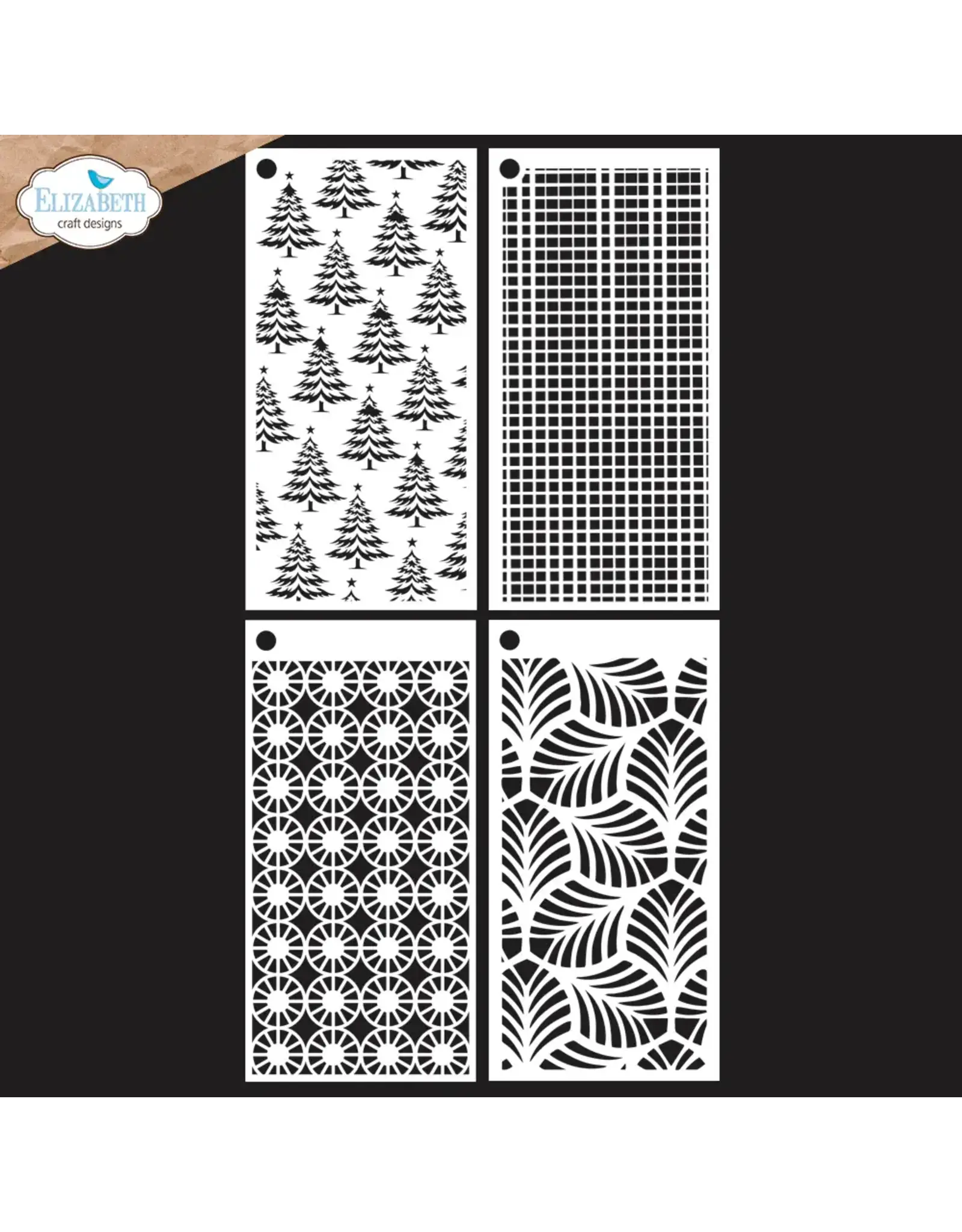 ELIZABETH CRAFT DESIGNS ELIZABETH CRAFT DESIGNS ART JOURNAL SPECIALS BY DEVID JOURNAL STENCILS 9 STENCIL SET 4/PK