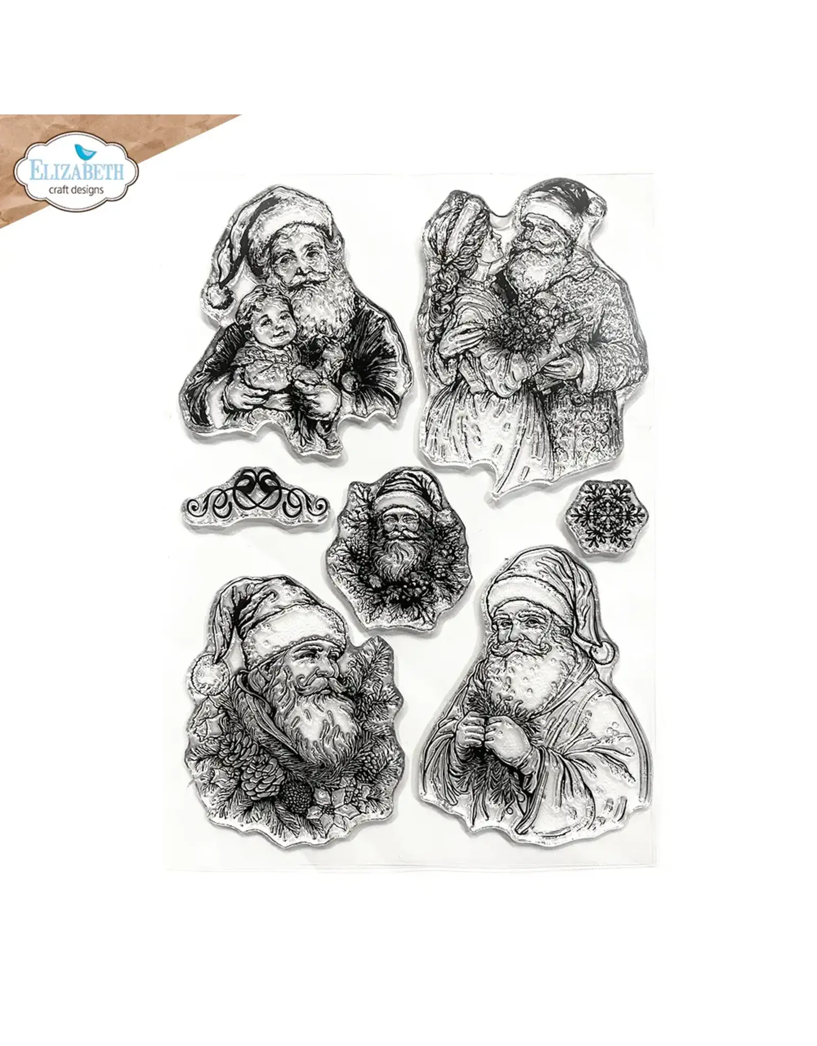 ELIZABETH CRAFT DESIGNS ELIZABETH CRAFT DESIGNS ART JOURNAL SPECIALS BY DEVID GOLDEN SEASON SANTA CLEAR STAMP SET