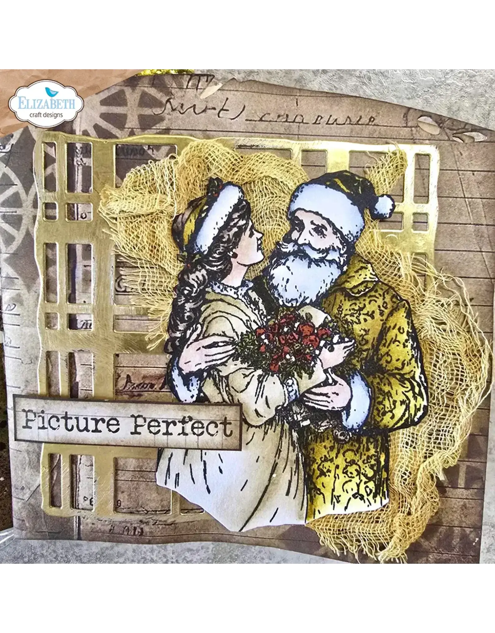 ELIZABETH CRAFT DESIGNS ELIZABETH CRAFT DESIGNS ART JOURNAL SPECIALS BY DEVID GOLDEN SEASON SANTA CLEAR STAMP SET