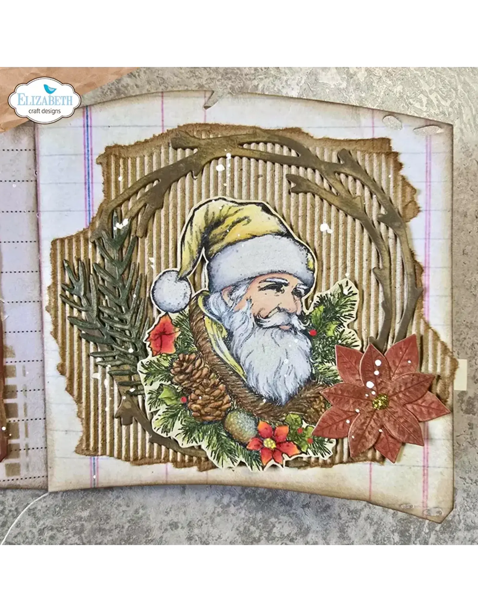 ELIZABETH CRAFT DESIGNS ELIZABETH CRAFT DESIGNS ART JOURNAL SPECIALS BY DEVID GOLDEN SEASON SANTA CLEAR STAMP SET