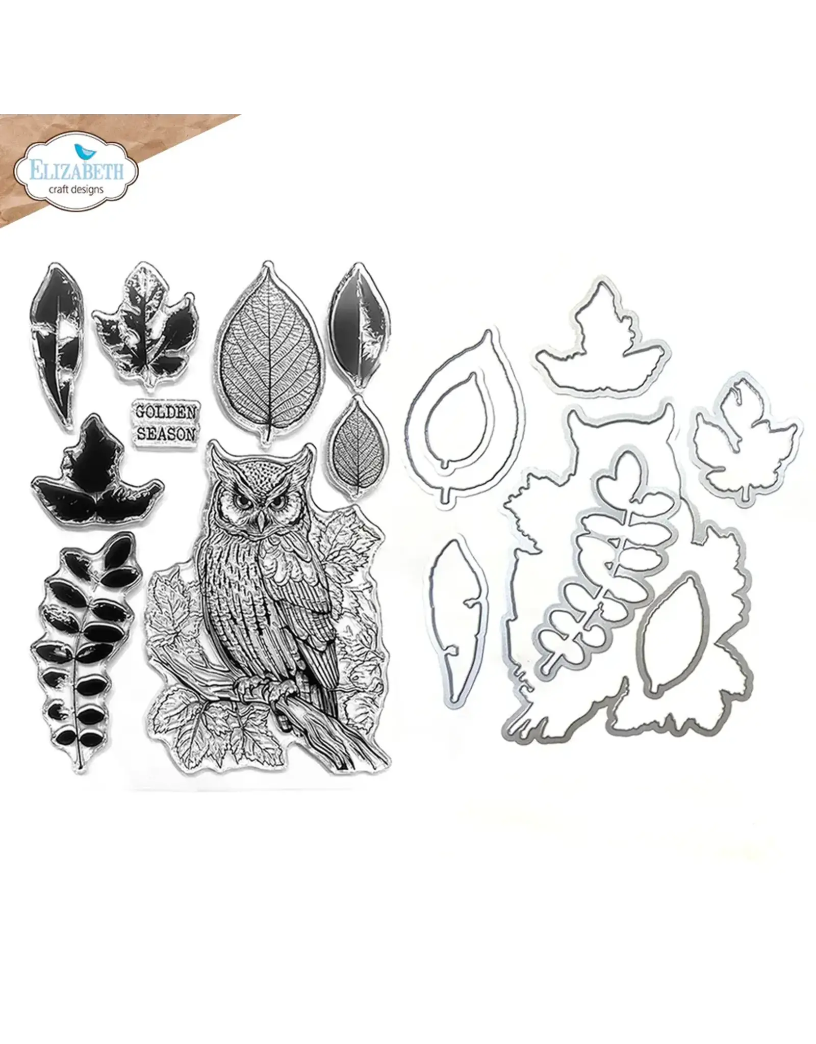 ELIZABETH CRAFT DESIGNS ELIZABETH CRAFT DESIGNS GOLDEN SEASON CLEAR STAMP & DIE SET