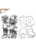 ELIZABETH CRAFT DESIGNS ELIZABETH CRAFT DESIGNS GOLDEN SEASON DECK THE HALLS CLEAR STAMP & DIE SET