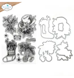 ELIZABETH CRAFT DESIGNS ELIZABETH CRAFT DESIGNS GOLDEN SEASON DECK THE HALLS CLEAR STAMP & DIE SET
