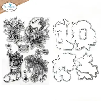 ELIZABETH CRAFT DESIGNS ELIZABETH CRAFT DESIGNS ART JOURNAL SPECIALS BY DEVID GOLDEN SEASON DECK THE HALLS CLEAR STAMP & DIE SET