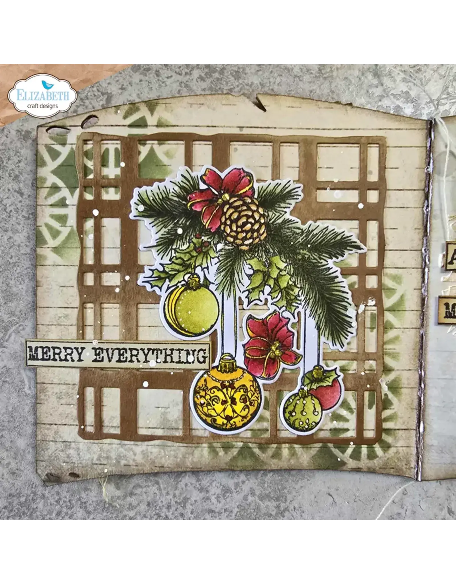 ELIZABETH CRAFT DESIGNS ELIZABETH CRAFT DESIGNS ART JOURNAL SPECIALS BY DEVID GOLDEN SEASON BOOK OF CHRISTMAS SQUARE DIE SET