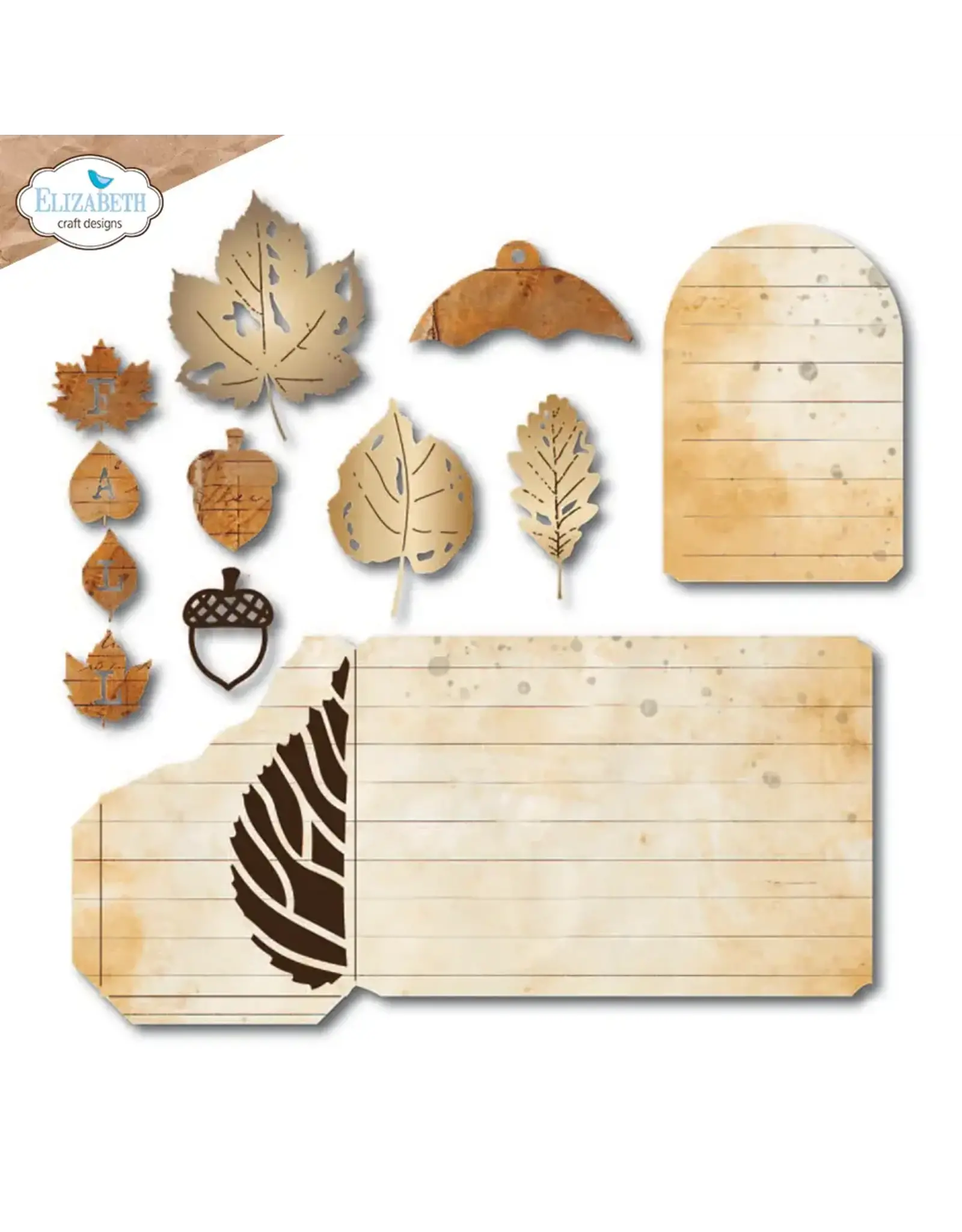 ELIZABETH CRAFT DESIGNS ELIZABETH CRAFT DESIGNS ART JOURNAL SPECIALS BY DEVID GOLDEN SEASON FALL LEAVES DIE SET