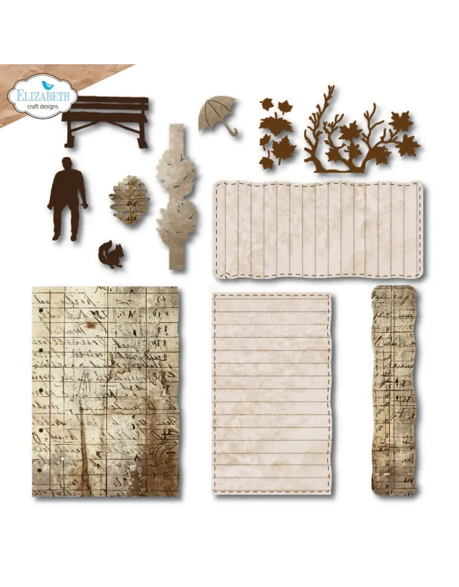 ELIZABETH CRAFT DESIGNS ELIZABETH CRAFT DESIGNS GOLDEN SEASON BUILD A JOURNAL XL DIE SET