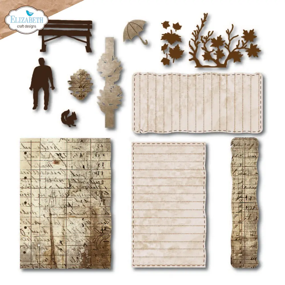 ELIZABETH CRAFT DESIGNS ELIZABETH CRAFT DESIGNS GOLDEN SEASON BUILD A JOURNAL XL DIE SET
