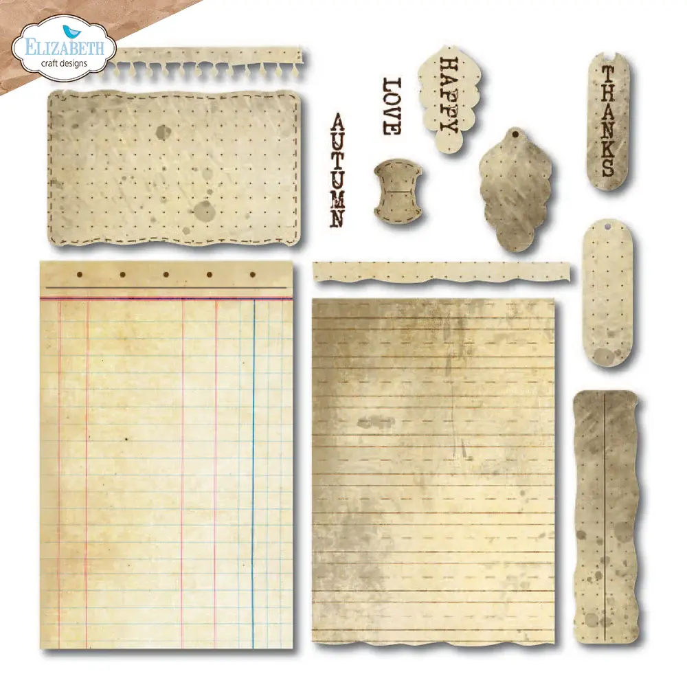 ELIZABETH CRAFT DESIGNS ELIZABETH CRAFT DESIGNS GOLDEN SEASON BUILD A JOURNAL DIE SET