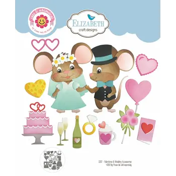 ELIZABETH CRAFT DESIGNS ELIZABETH CRAFT DESIGNS CUTE & WHIMSICAL BY JOSET VAN DE BURGT VALENTINES & WEDDING ACCESSORIES DIE SET