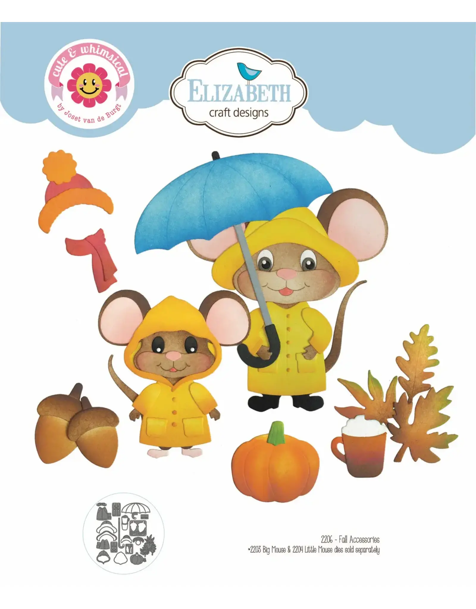 ELIZABETH CRAFT DESIGNS ELIZABETH CRAFT DESIGNS CUTE & WHIMSICAL BY JOSET VAN DE BURGT FALL ACCESSORIES DIE SET