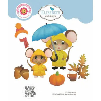 ELIZABETH CRAFT DESIGNS ELIZABETH CRAFT DESIGNS CUTE & WHIMSICAL BY JOSET VAN DE BURGT FALL ACCESSORIES DIE SET