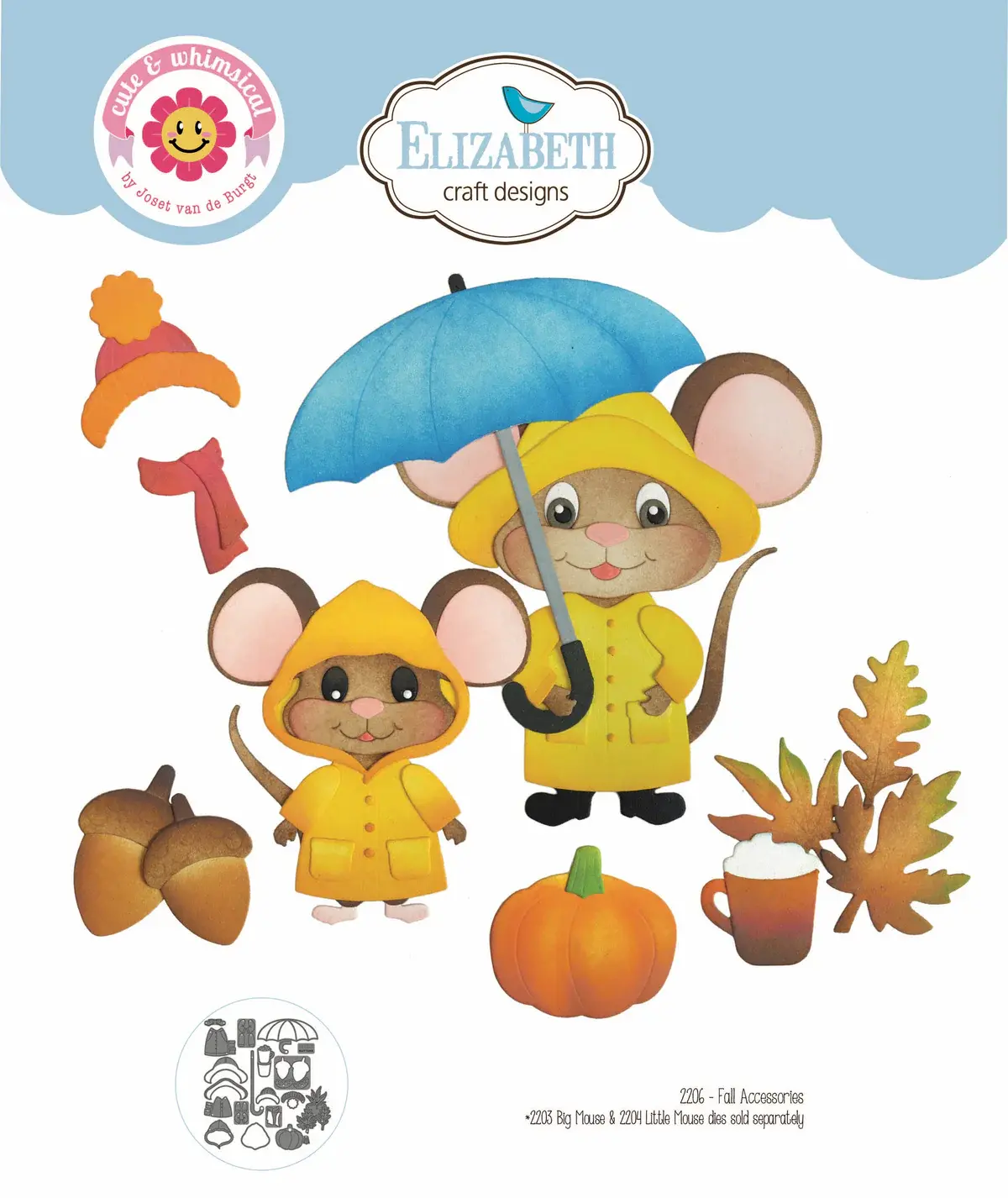 ELIZABETH CRAFT DESIGNS ELIZABETH CRAFT DESIGNS CUTE & WHIMSICAL BY JOSET VAN DE BURGT FALL ACCESSORIES DIE SET