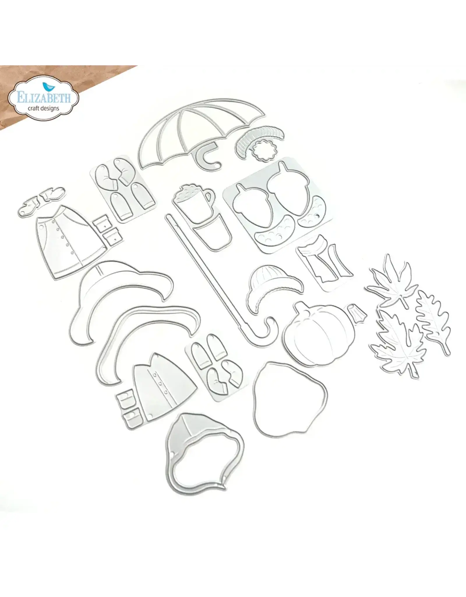 ELIZABETH CRAFT DESIGNS ELIZABETH CRAFT DESIGNS CUTE & WHIMSICAL BY JOSET VAN DE BURGT FALL ACCESSORIES DIE SET