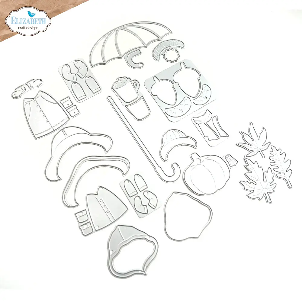 ELIZABETH CRAFT DESIGNS ELIZABETH CRAFT DESIGNS CUTE & WHIMSICAL BY JOSET VAN DE BURGT FALL ACCESSORIES DIE SET