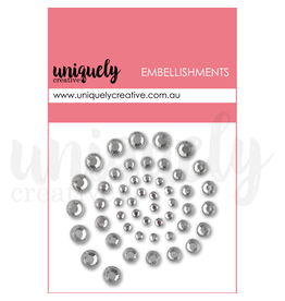 UNIQUELY CREATIVE UNIQUELY CREATIVE SILVER BLING EMBELLIES RHINESTONES EMBELLISHMENTS
