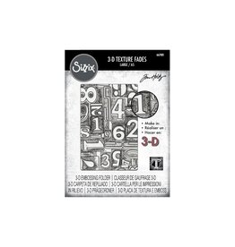 SIZZIX SIZZIX TIM HOLTZ 3D TEXTURE FADES NUMBERED LARGE A5 EMBOSSING FOLDER