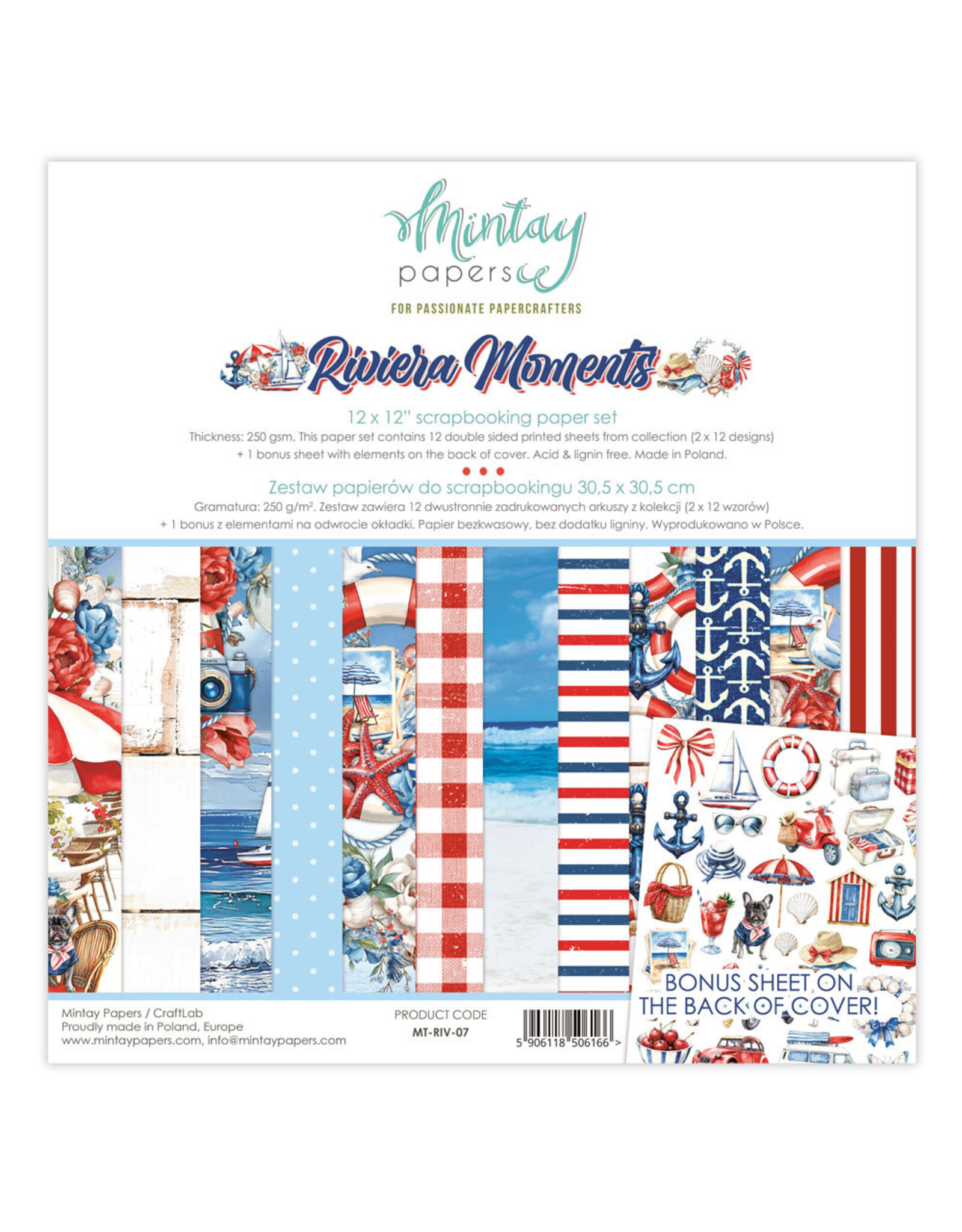 MINTAY MINTAY RIVIERA MOMENTS 12x12 COLLECTION PACK 12 SHEETS