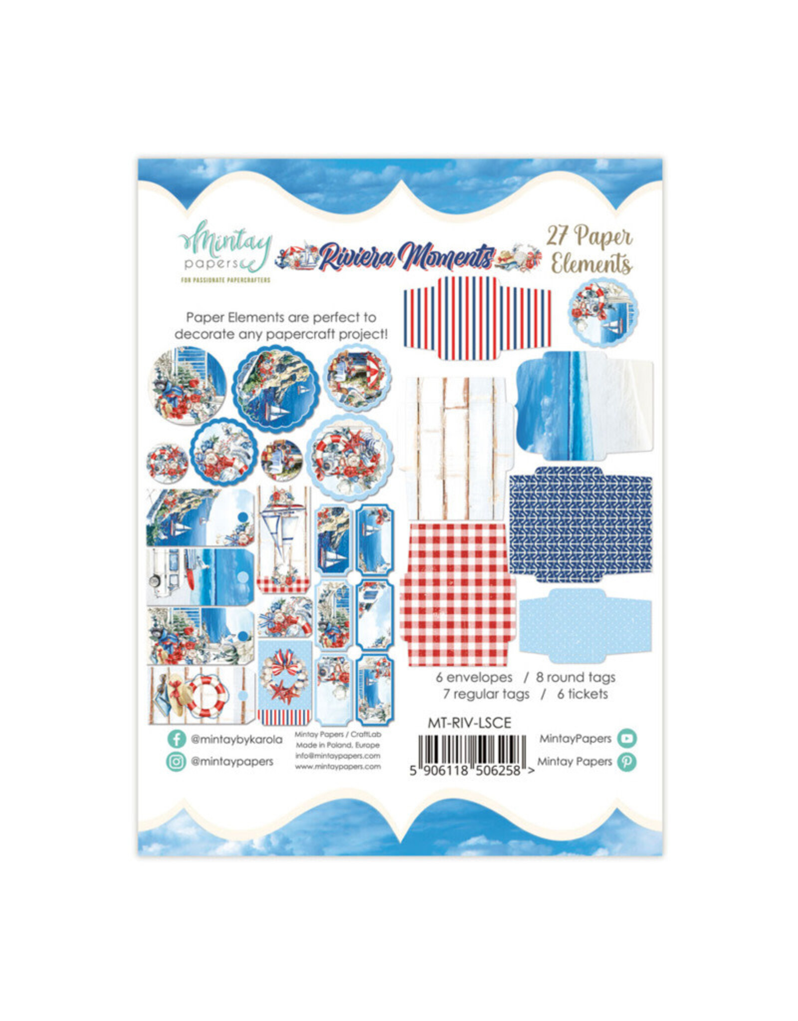 MINTAY MINTAY RIVIERA MOMENTS PAPER ELEMENTS 27/PK