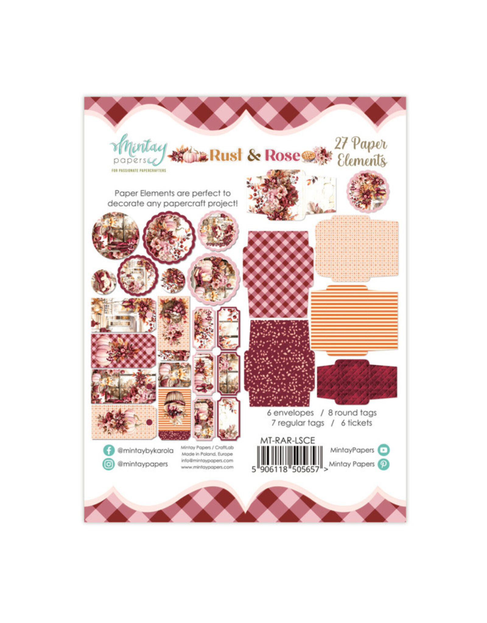 MINTAY MINTAY RUST & ROSE PAPER ELEMENTS 27/PK