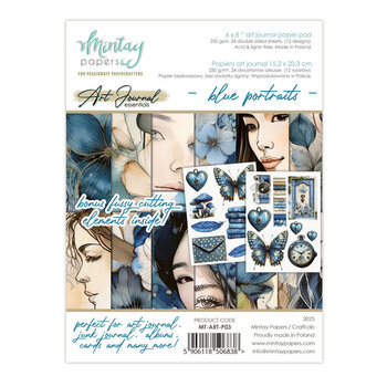MINTAY MINTAY ART JOURNAL BLUE PORTRAITS 6x8 PAPER PAD 24 SHEETS
