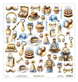 MINTAY MINTAY BIRTHDAY MAN BASIC ELEMENTS 12x12 CARDSTOCK
