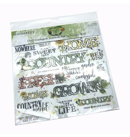 49 AND MARKET 49 AND MARKET VINTAGE ARTISTRY COUNTRYSIDE SENTIMENTS 12x12 RUB-ON TRANSFER SHEET