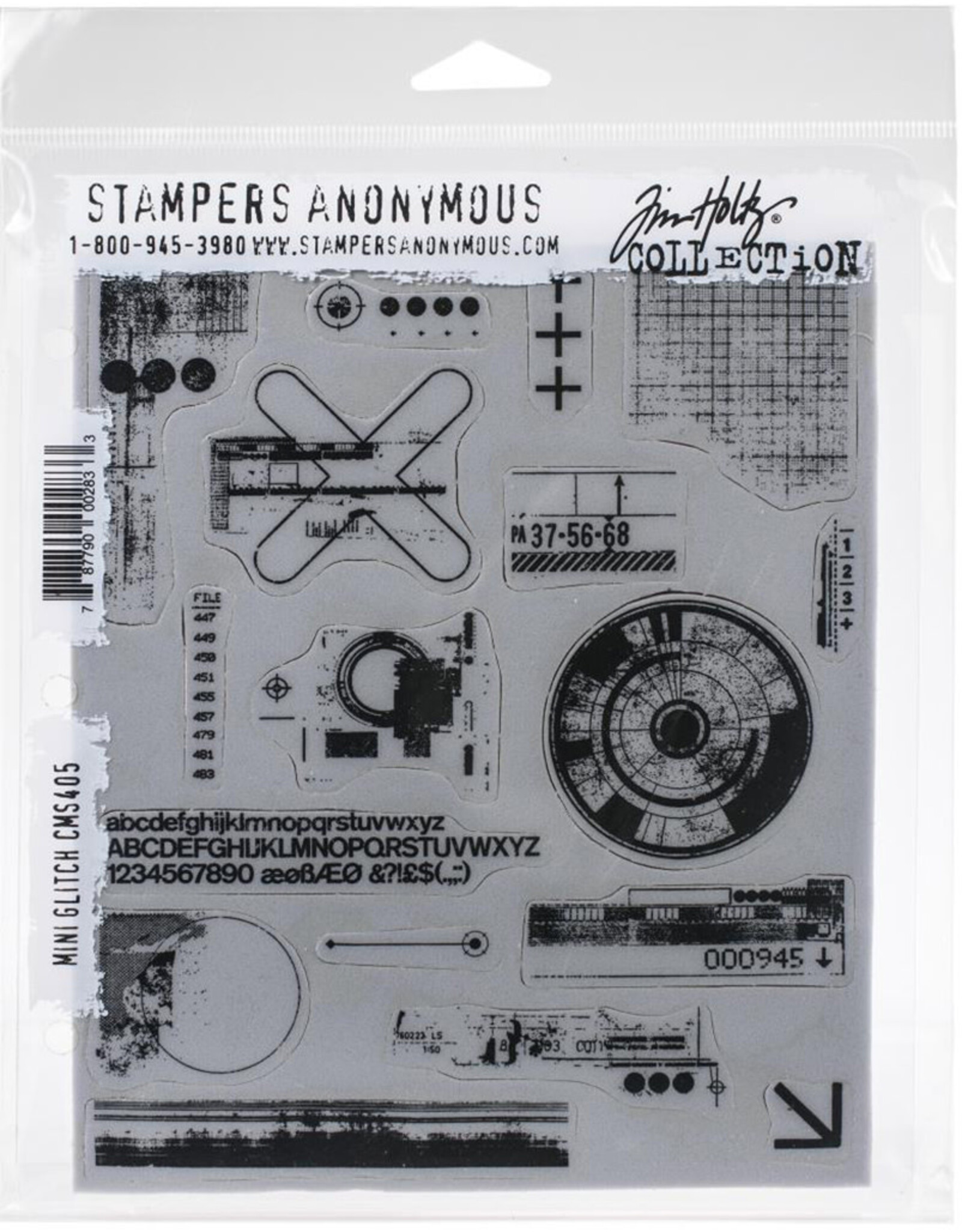 STAMPERS ANONYMOUS STAMPERS ANONYMOUS TIM HOLTZ COLLECTION MINI GLITCH CLING STAMP SET