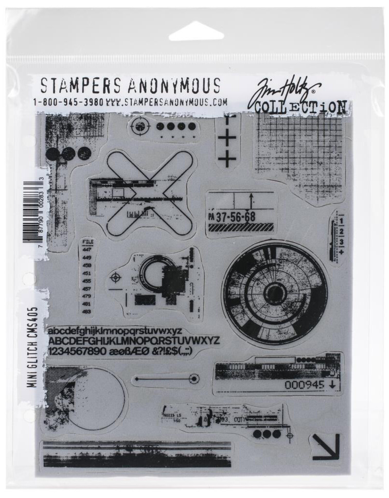 STAMPERS ANONYMOUS STAMPERS ANONYMOUS TIM HOLTZ COLLECTION MINI GLITCH CLING STAMP SET