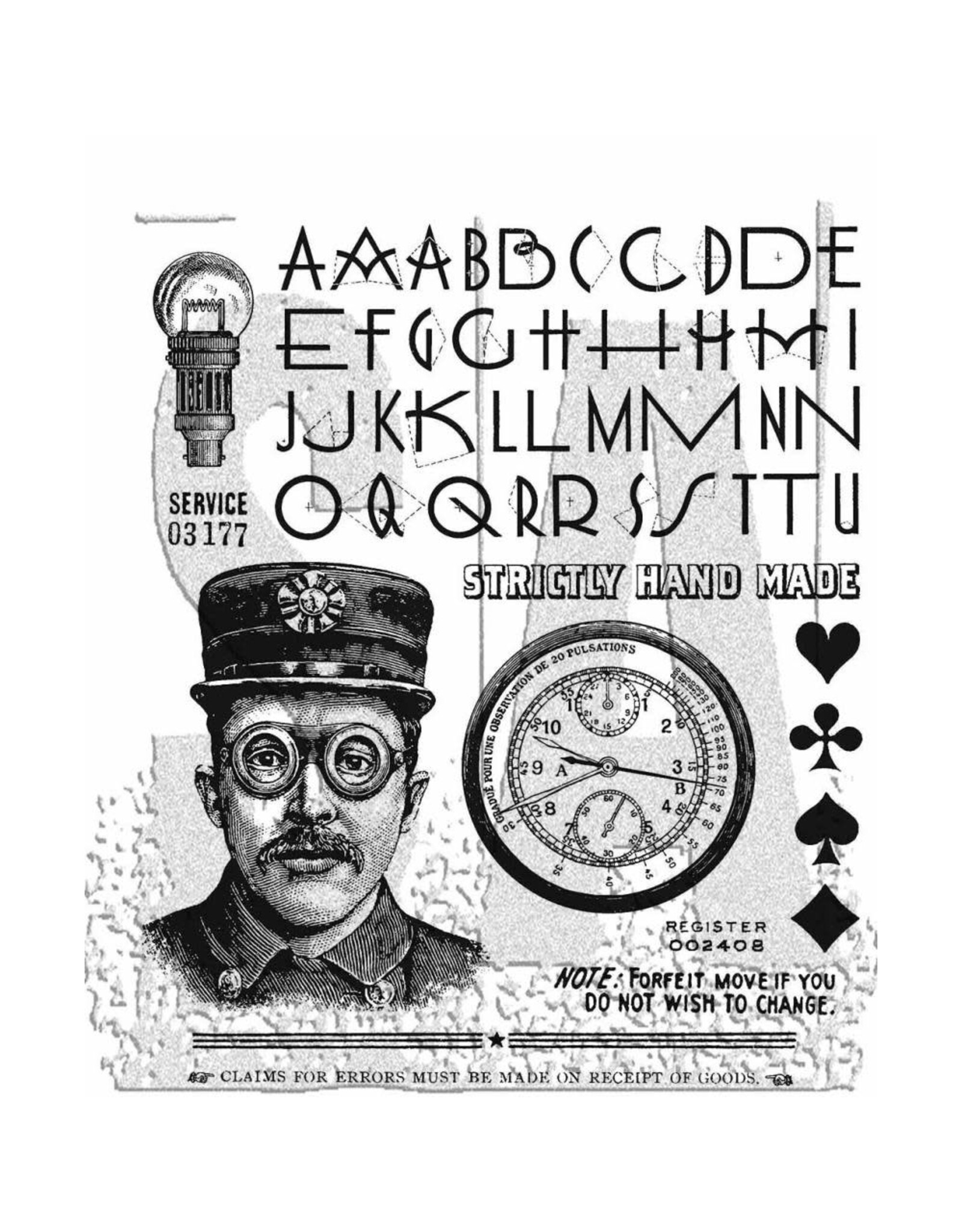 STAMPERS ANONYMOUS STAMPERS ANONYMOUS TIM HOLTZ THE INSPECTOR 7x8.5 CLING STAMP SET
