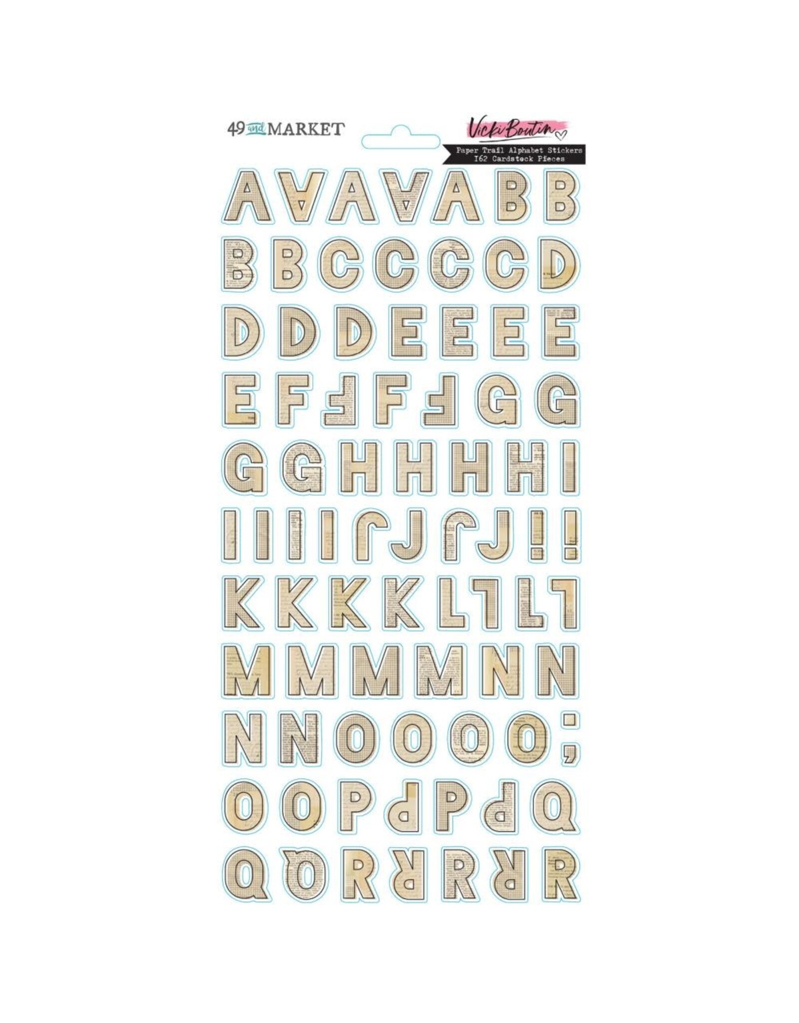 49 AND MARKET 49 AND MARKET VICKI BOUTIN PAPER TRAIL ALPHABET 6x12 CHIPBOARD STICKERS