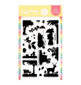 WAFFLE FLOWER WAFFLE FLOWER POSTAGE COLLAGE AUTUMN SUNSET CLEAR STAMP SET