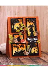 WAFFLE FLOWER WAFFLE FLOWER POSTAGE COLLAGE AUTUMN SUNSET CLEAR STAMP SET