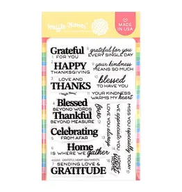 WAFFLE FLOWER WAFFLE FLOWER GRATEFUL HEART SENTIMENTS CLEAR STAMP SET