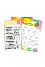 WAFFLE FLOWER WAFFLE FLOWER GRATEFUL HEART SENTIMENTS CLEAR STAMP SET AND DIE COMBO