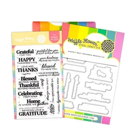 WAFFLE FLOWER WAFFLE FLOWER GRATEFUL HEART SENTIMENTS CLEAR STAMP SET AND DIE COMBO