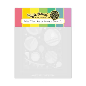 WAFFLE FLOWER WAFFLE FLOWER CAKE TIME SEPIA LAYERS STENCIL SET