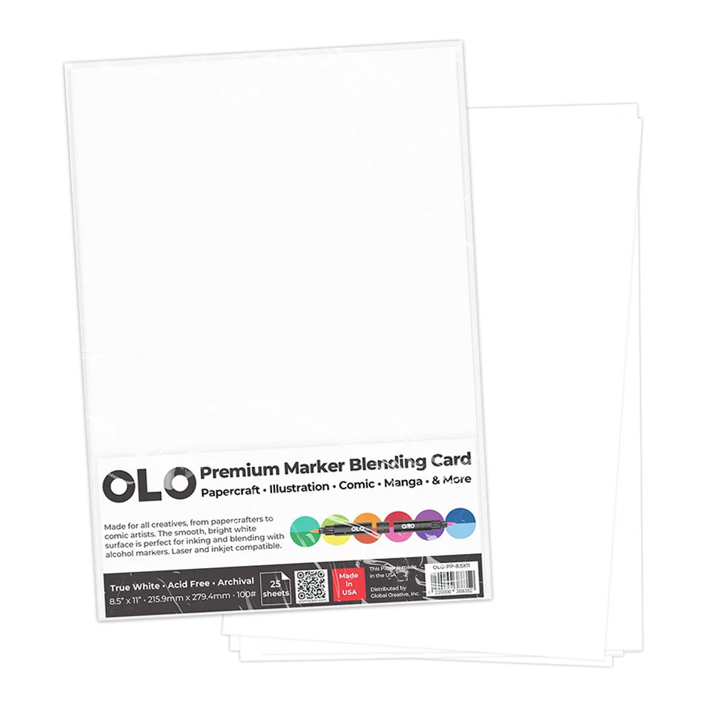 OLO OLO 8.5x11 PREMIUM MARKER BLENDING CARD 25 SHEETS