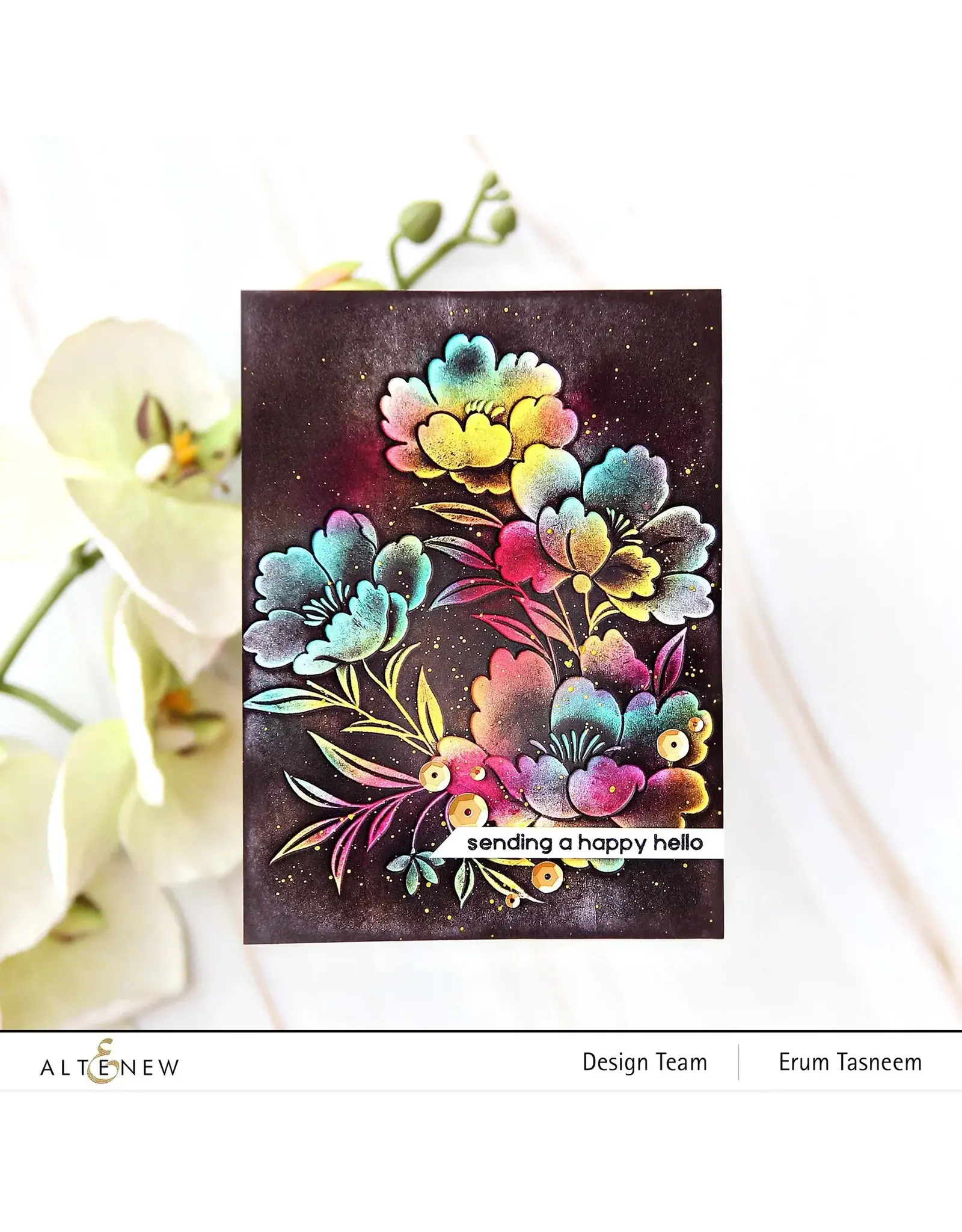 ALTENEW ALTENEW SOFT BLOSSOMS SIMPLE COLORING STENCIL SET 4/PK