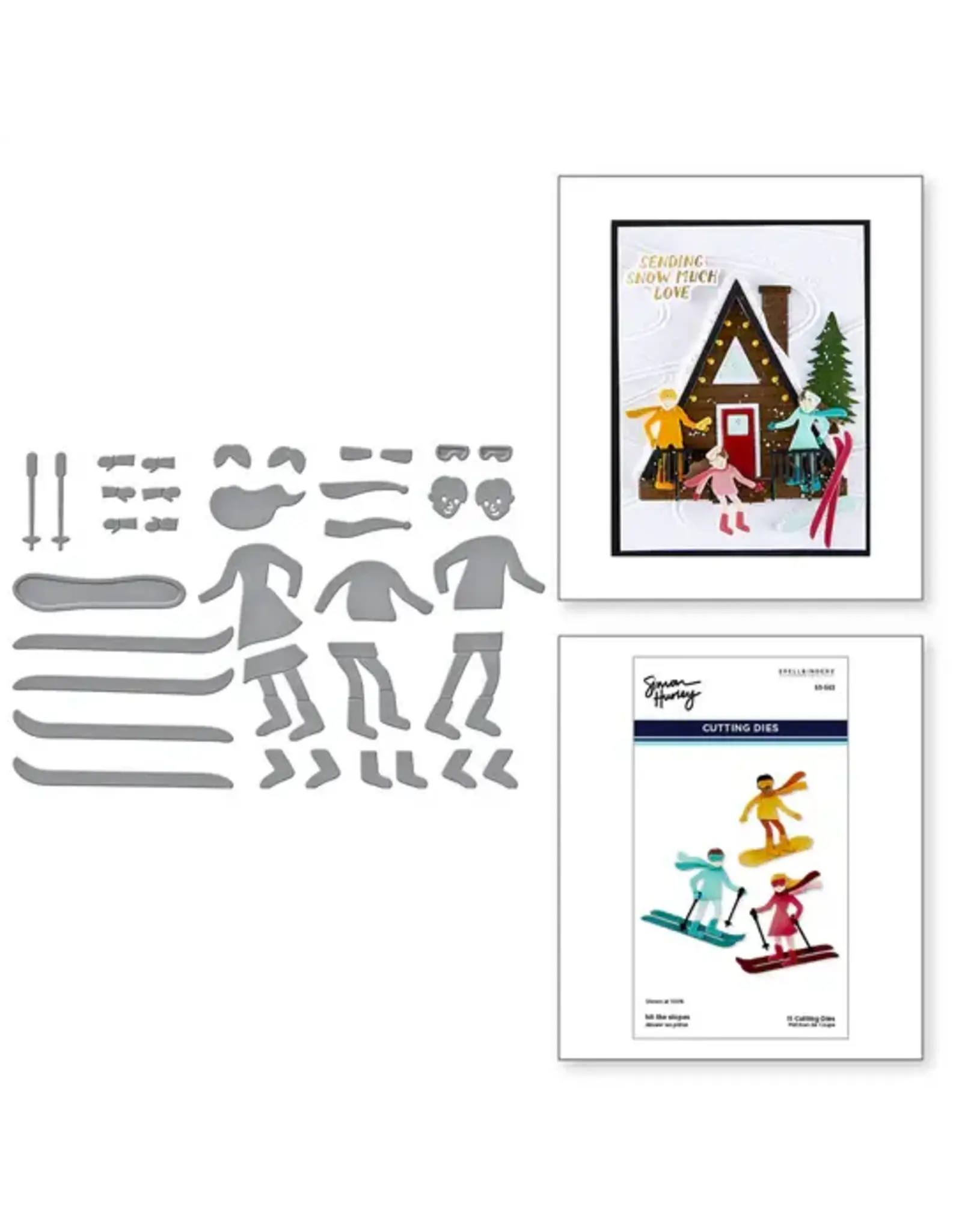 SPELLBINDERS SPELLBINDERS SIMON HURLEY SKI-SON'S GREETINGS COLLECTION HIT THE SLOPES ETCHED DIE SET