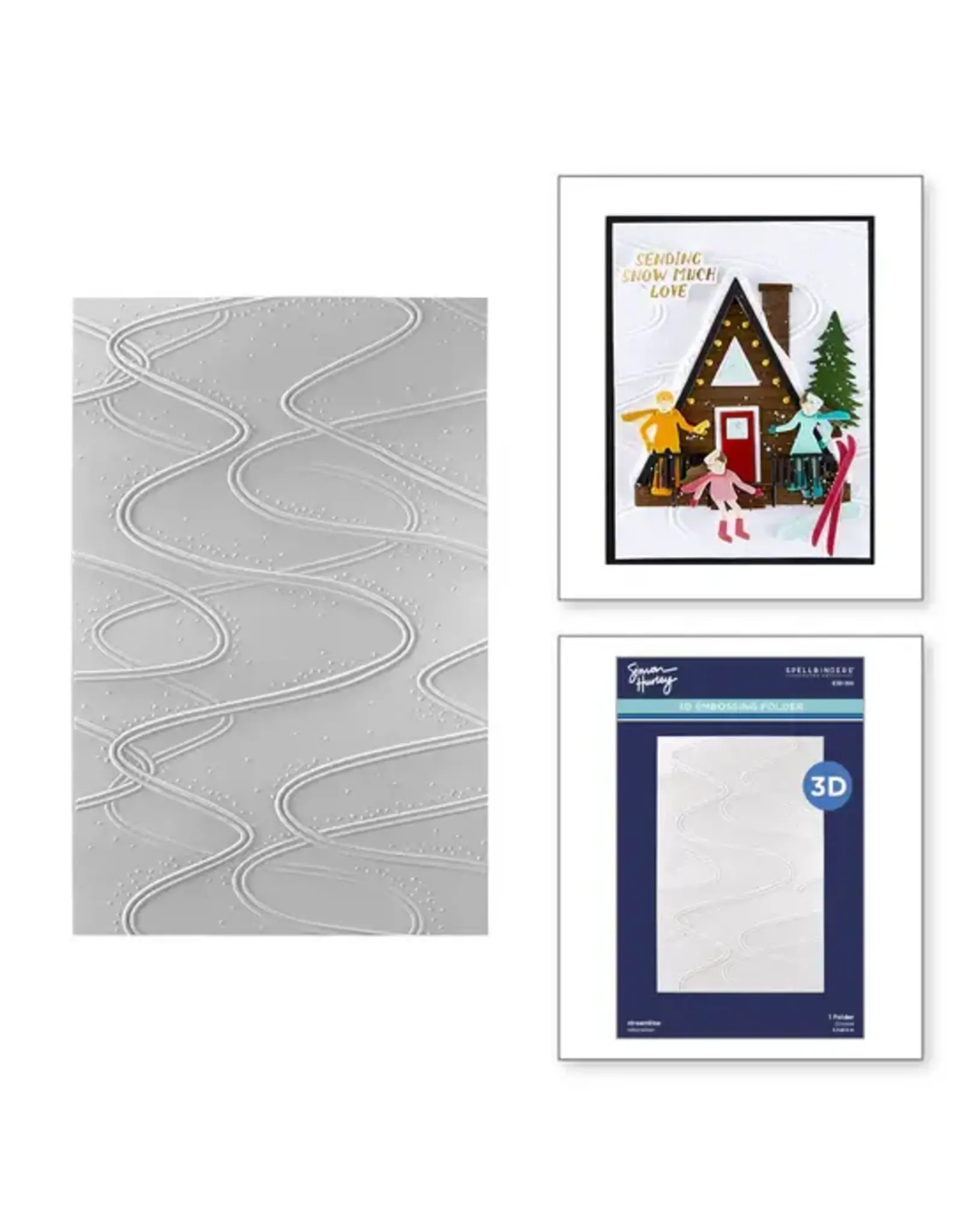 SPELLBINDERS SPELLBINDERS SKI-SON'S GREETINGS COLLECTION STREAMLINE 3D EMBOSSING FOLDER